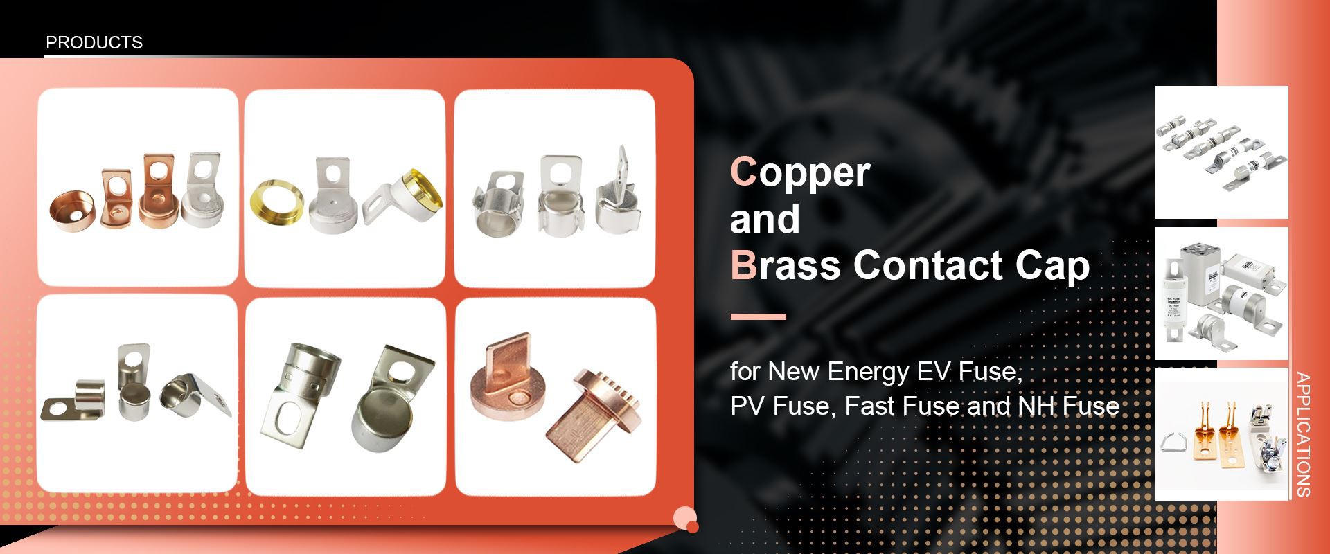 Copper Brass Contact Cap for energy fuse