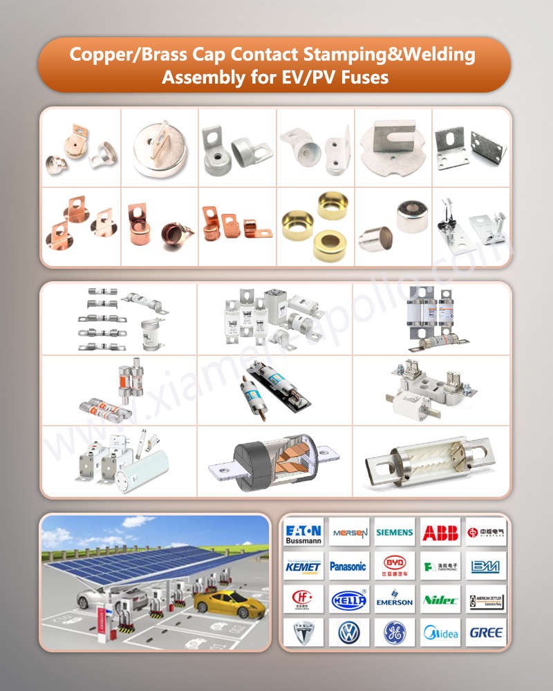 CopperBrass Cap Contact StampingWelding Assembly for EVPV Fuses CopperBrass Cap Contact StampingWelding Assembly for EVPV Fuses